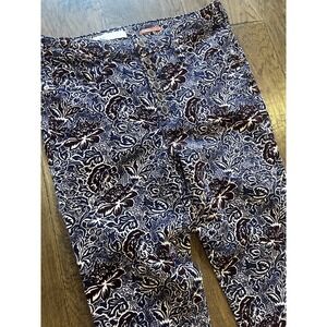 Pilcro Anthroplogie Floral Corduroy Pants 29 High-Rise Skinny Boho Hippie Chic
